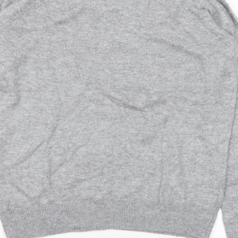 New Look Womens Grey Round Neck Nylon Pullover Jumper Size 12