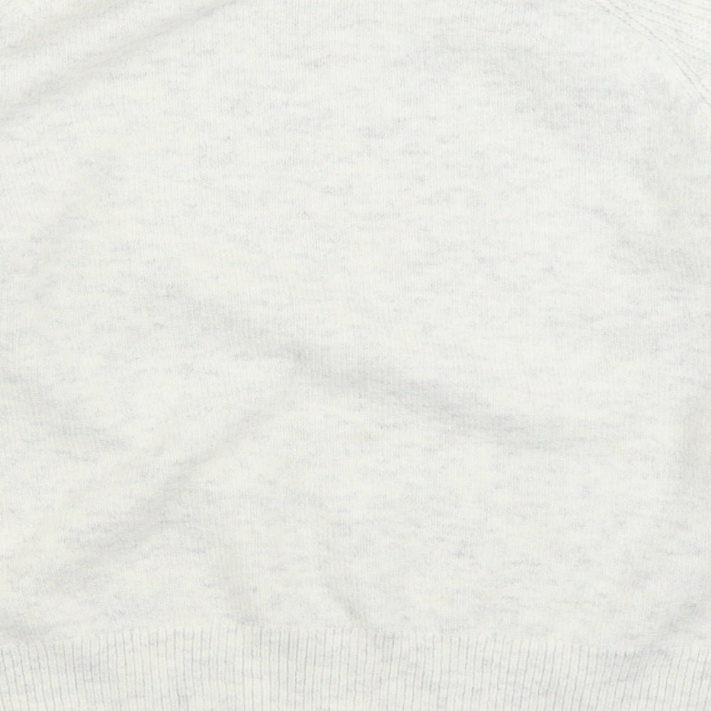 Marks & Spencer Womens White Round Neck Acrylic Pullover Jumper Size L