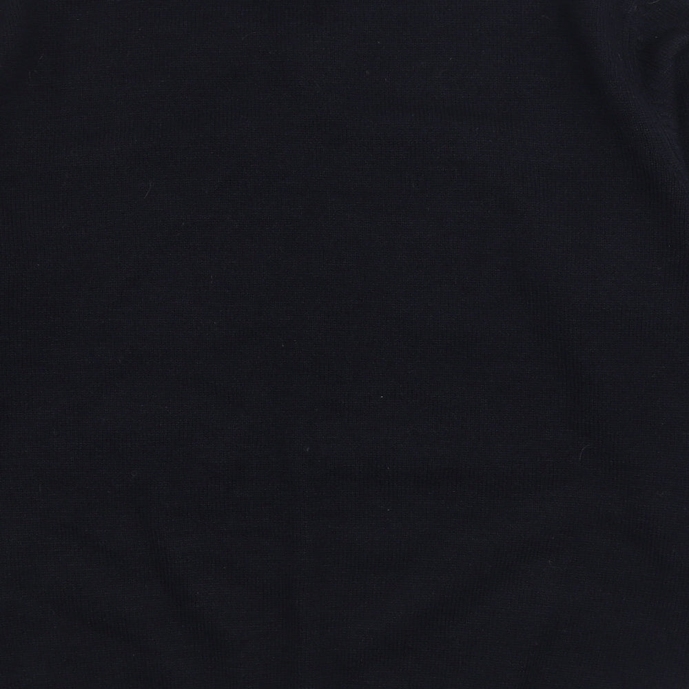 WFL Mens Blue Round Neck Acrylic Pullover Jumper Size L