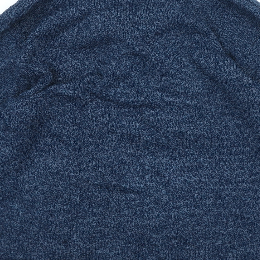 Mia Moda Womens Blue V-Neck Animal Print Acrylic Pullover Jumper Size XL