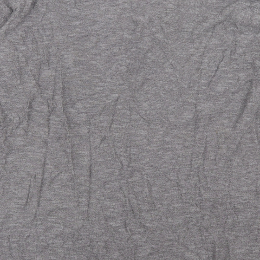 Cashel Womens Grey V-Neck Cotton Pullover Jumper Size L