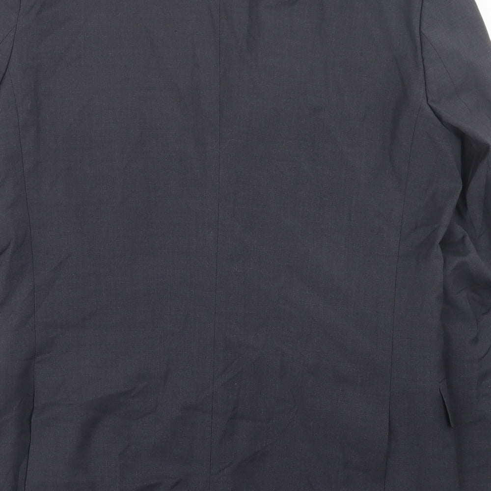 Santinelli Mens Grey Polyester Jacket Suit Jacket Size 34