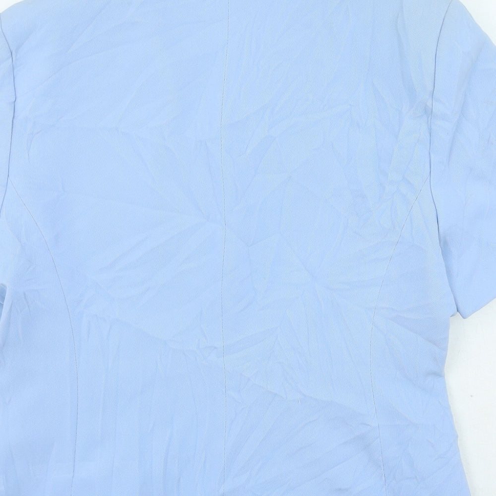 Richards Womens Blue Collared Polyester Cardigan Jumper Size 16