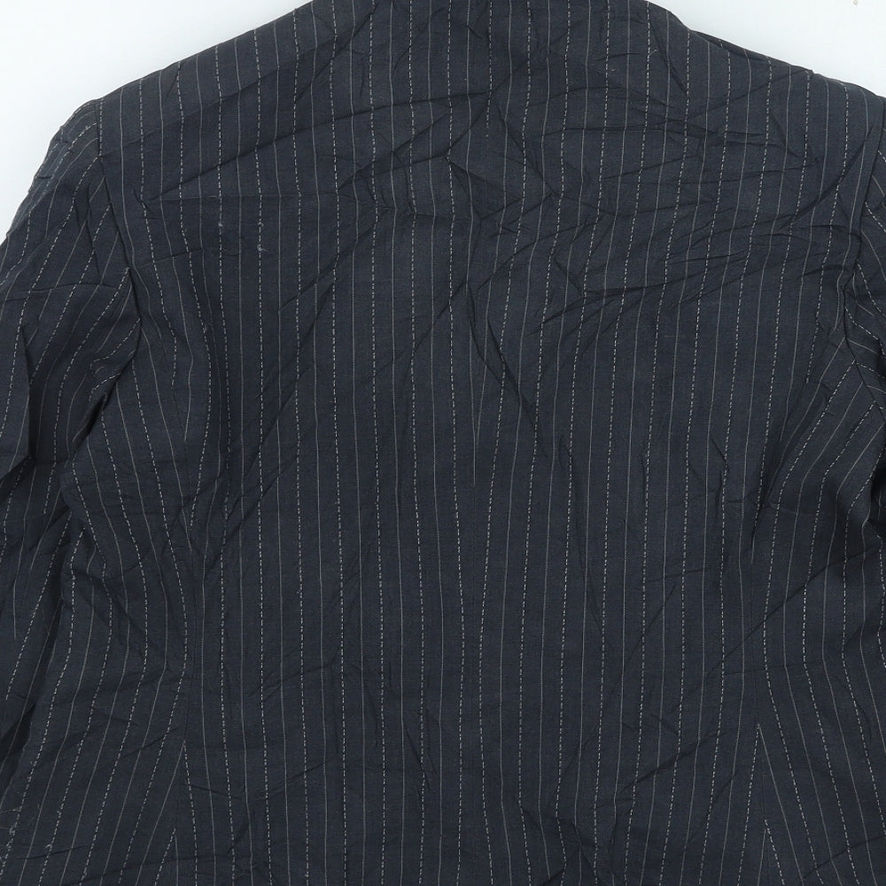 Marks & Spencer Womens Grey Striped Jacket Size 14