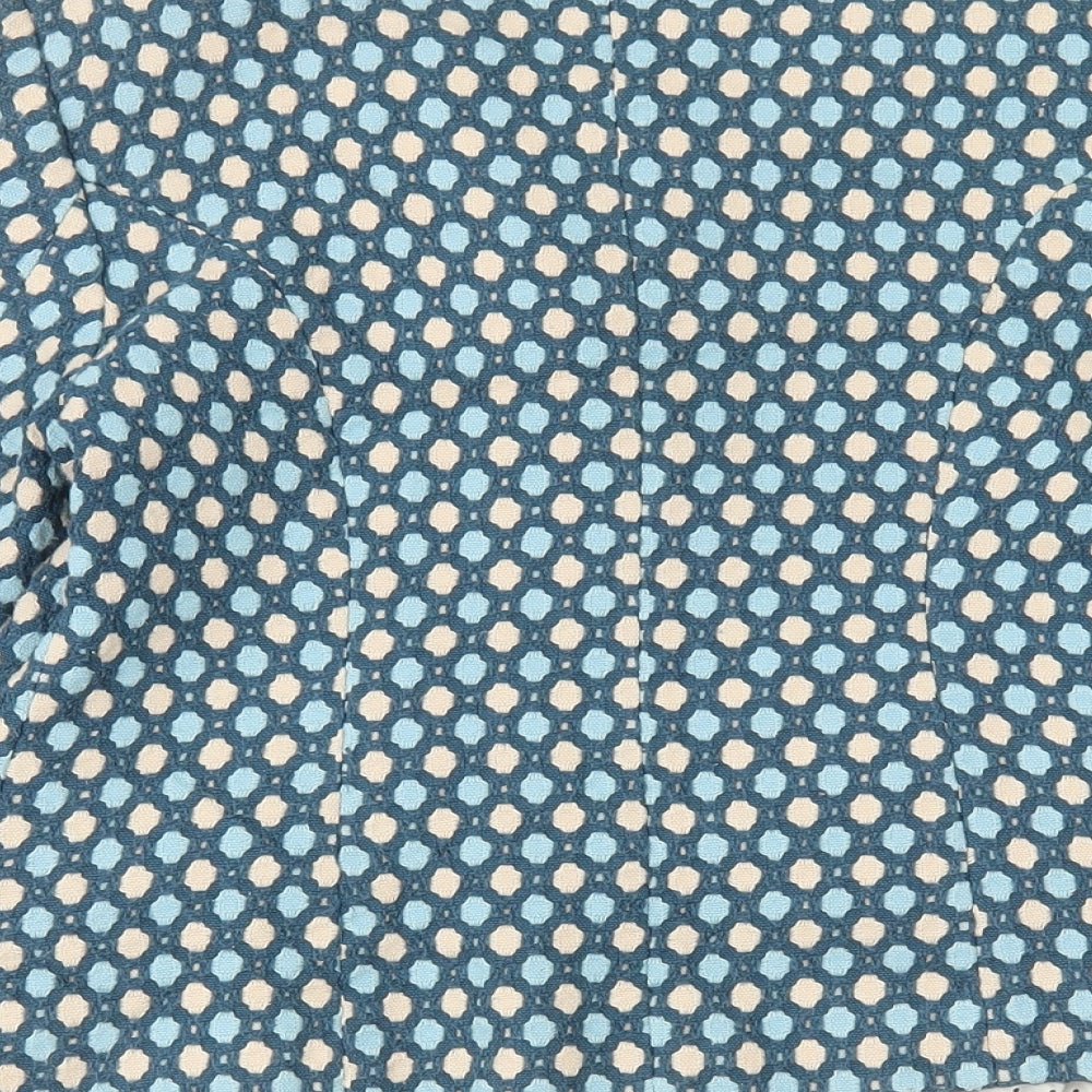 Inwear Womens Blue Polka Dot Jacket Blazer Size 10