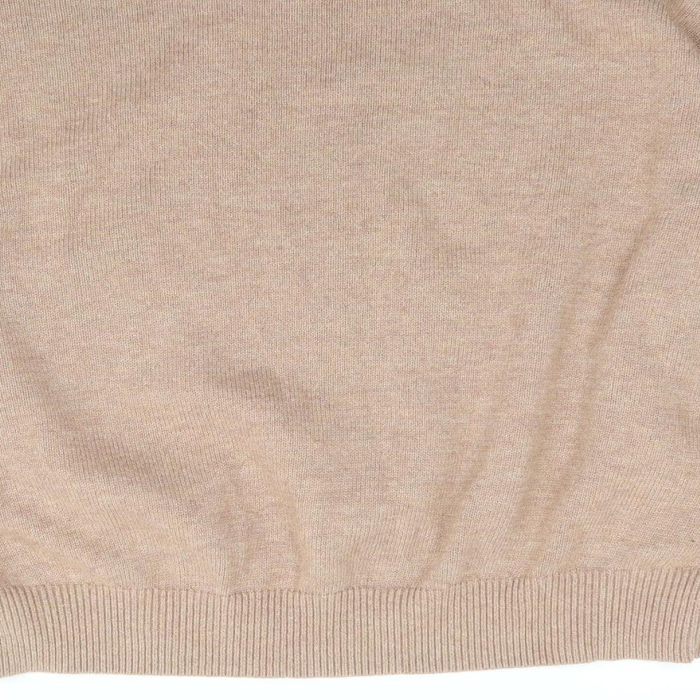 H&M Womens Beige Mock Neck Polyester Pullover Jumper Size L