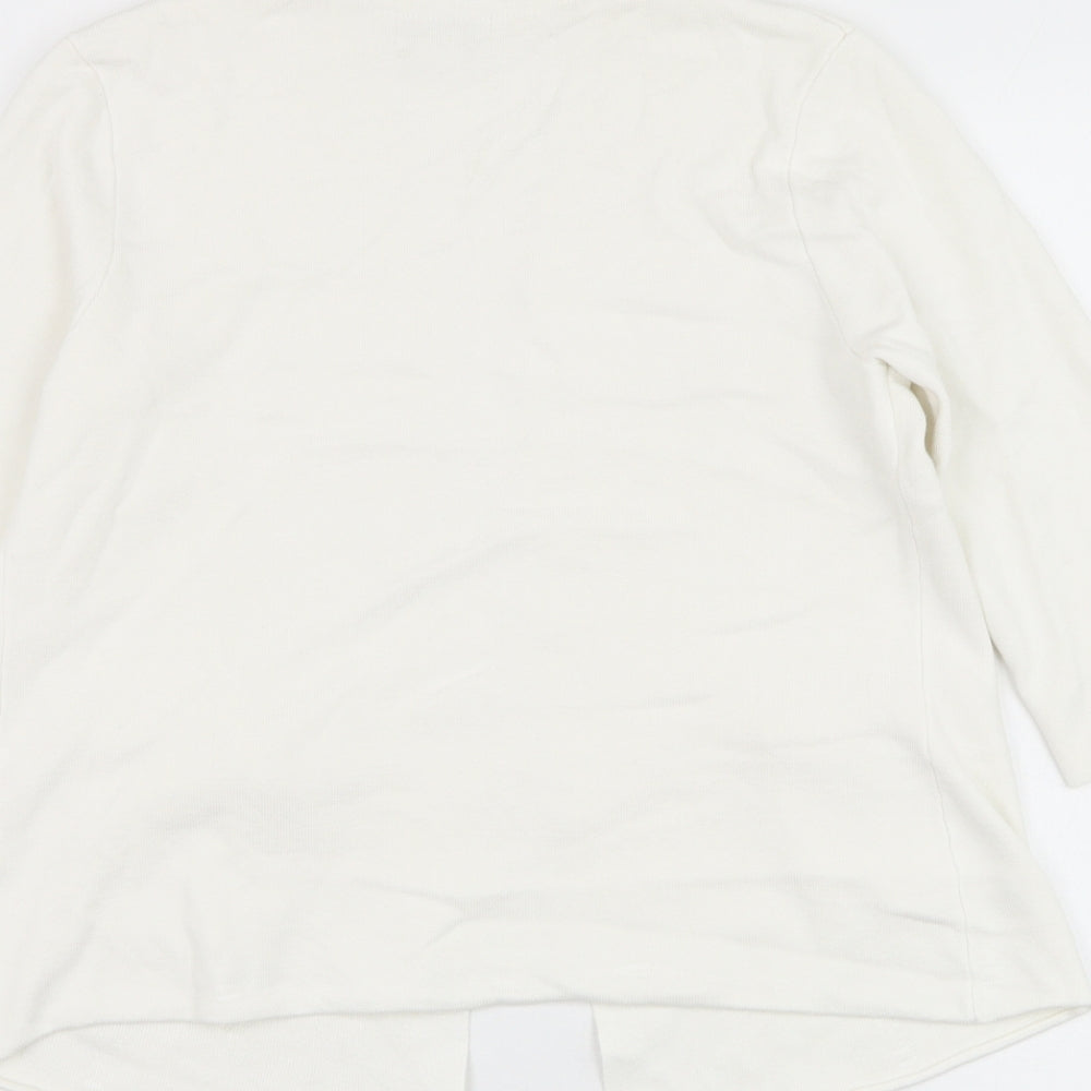 Monsoon Womens White Square Neck Viscose Cape Jumper Size 12