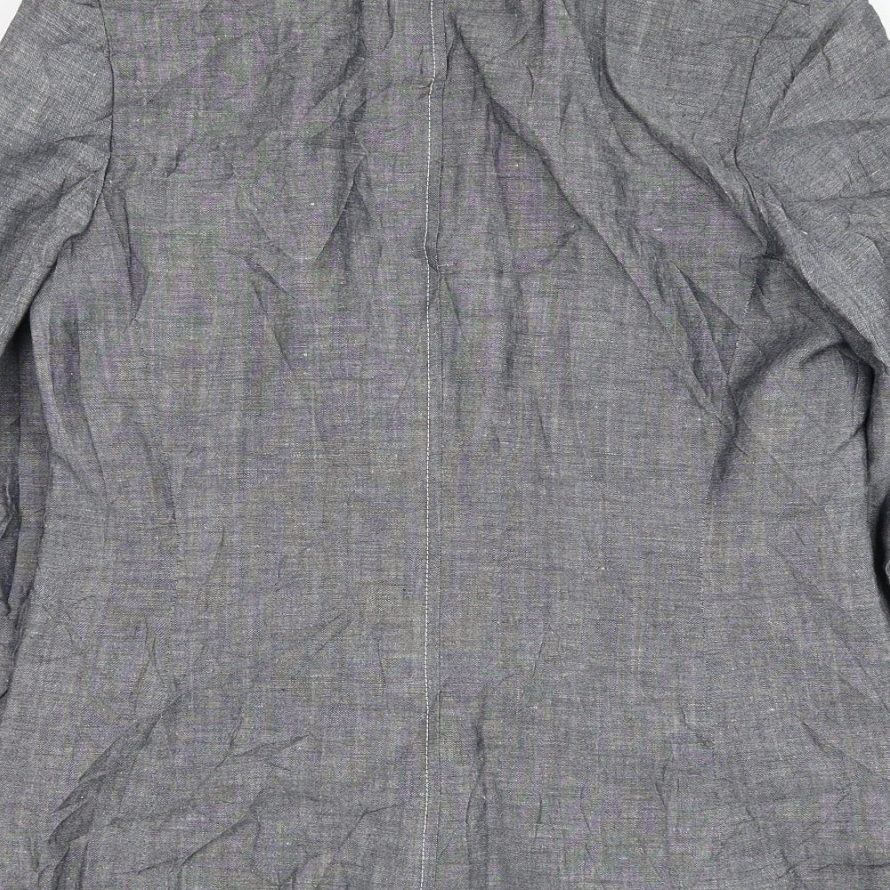 Off Shoot Womens Grey Jacket Blazer Size 14 Button