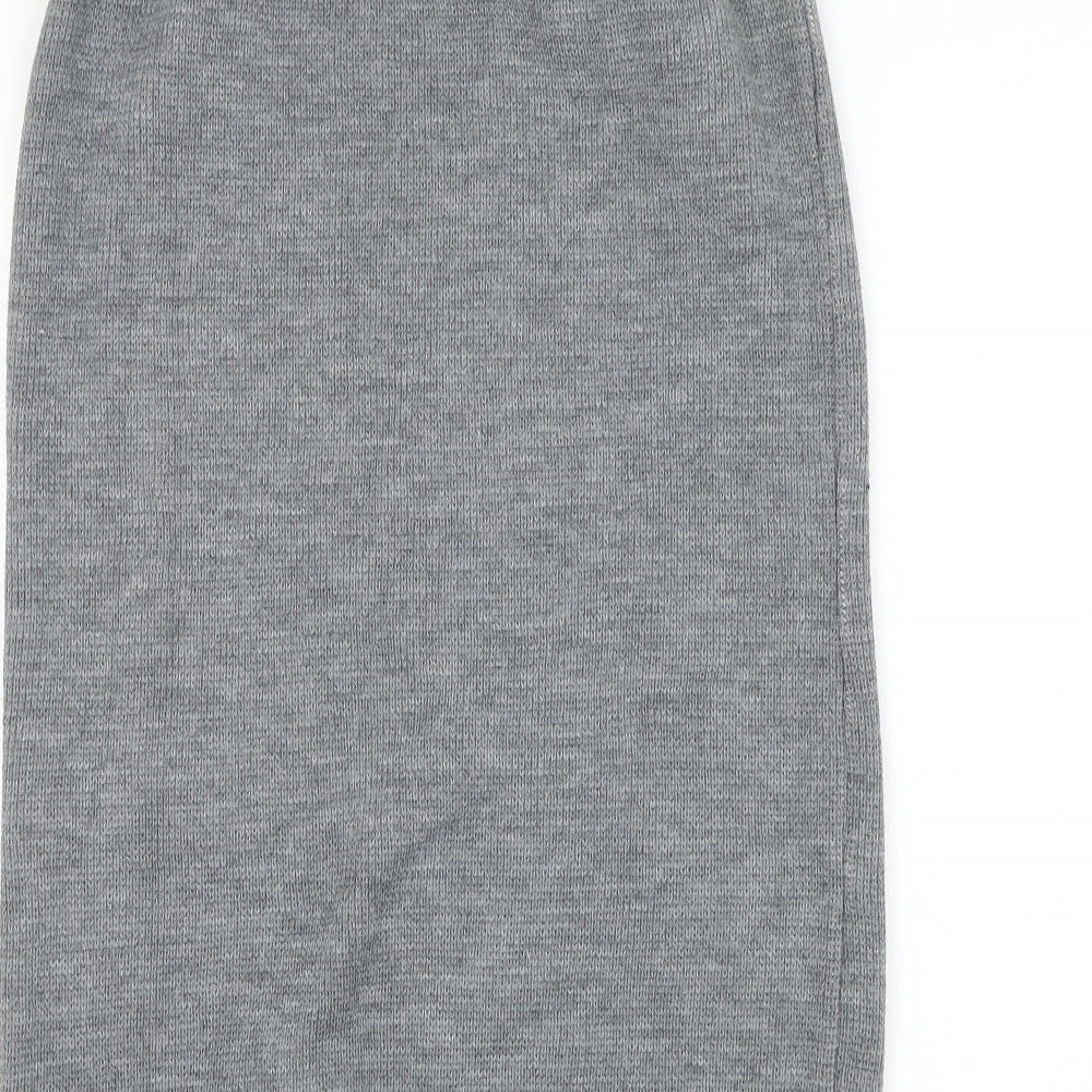 Preworn Womens Grey Acrylic Straight & Pencil Skirt Size 10