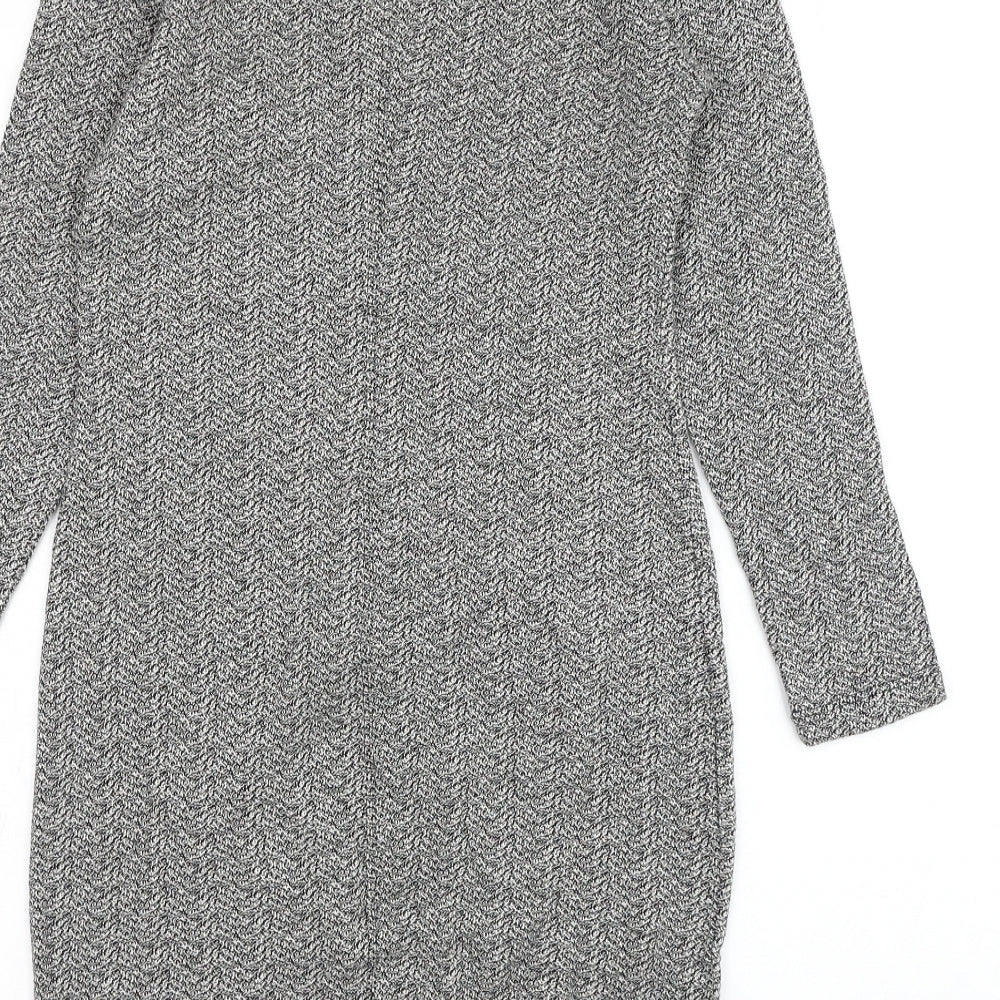 Marks & Spencer Womens White Cotton Pencil Dress Size 10 Square Neck Pullover