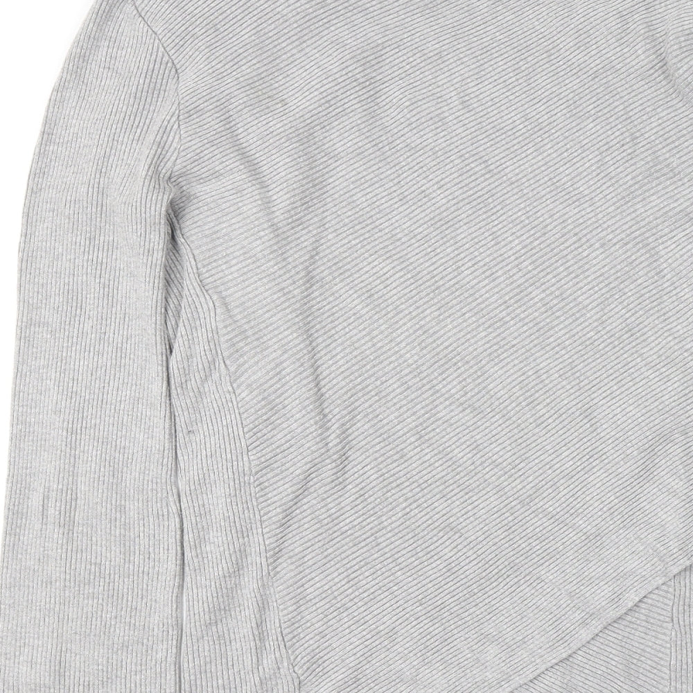 SWEEWE Womens Grey Round Neck Viscose Pullover Jumper Size M
