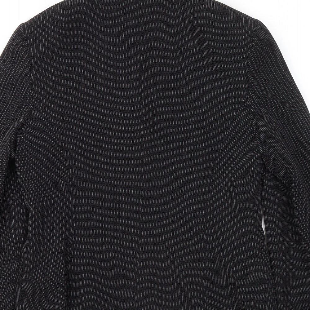 NEXT Womens Black Geometric Jacket Blazer Size 10