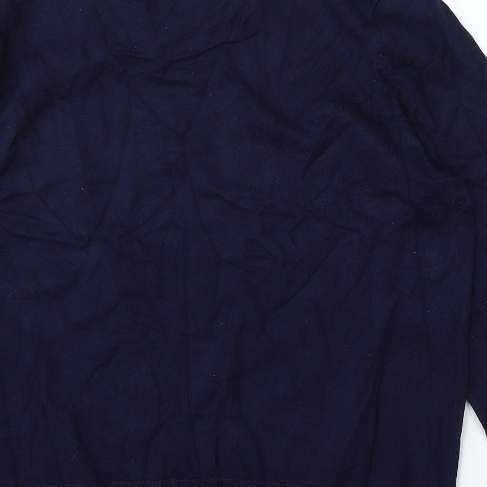 M&Co Womens Blue Round Neck Polyester Pullover Jumper Size M