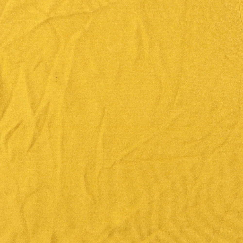 Marks & Spencer Womens Yellow Round Neck Acrylic Pullover Jumper Size 12