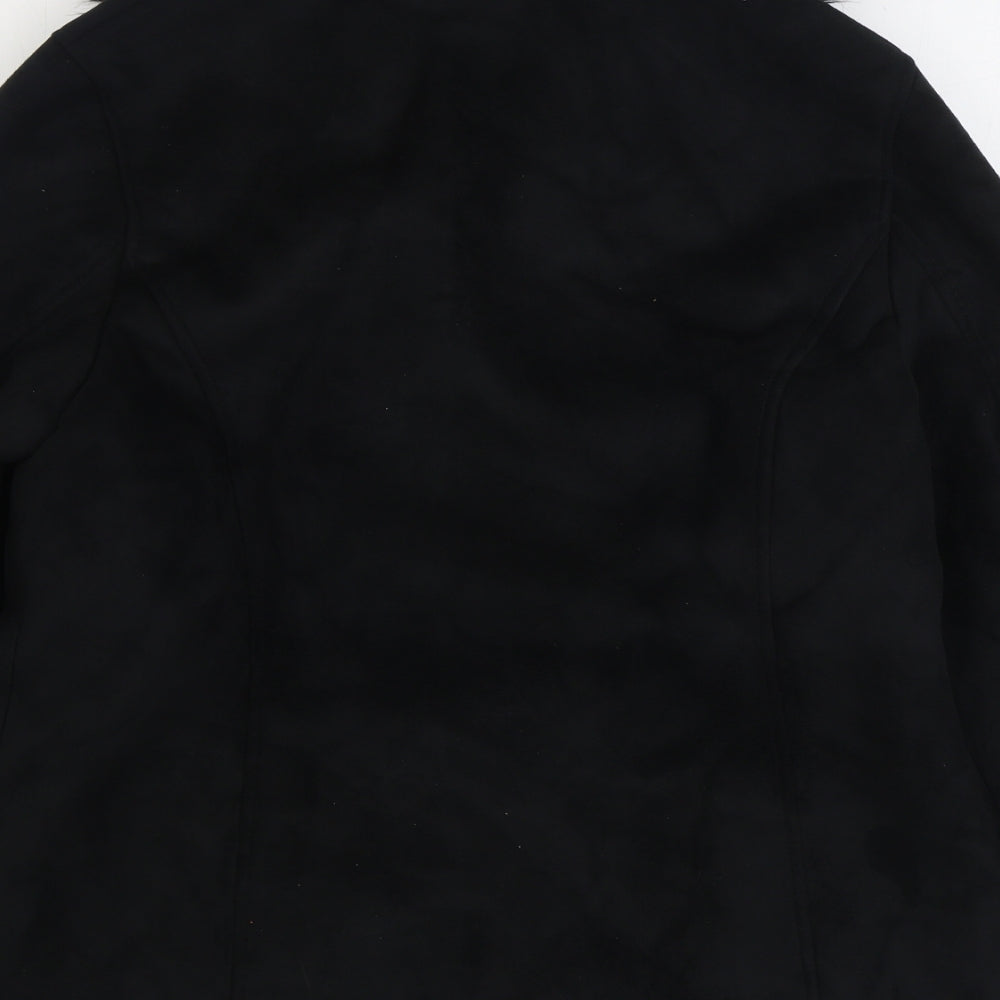 Berkertex Womens Black Overcoat Coat Size 14 Button