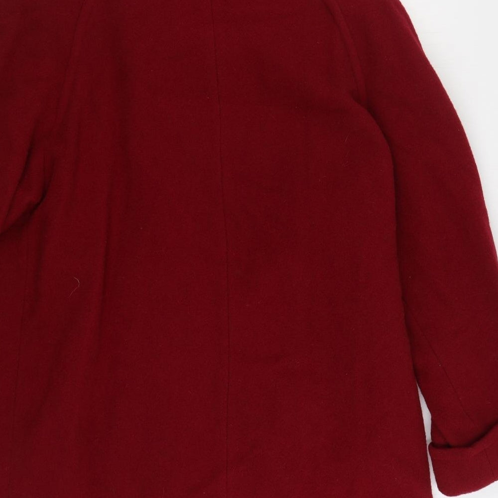 EWM Womens Red Overcoat Coat Size 12 Button