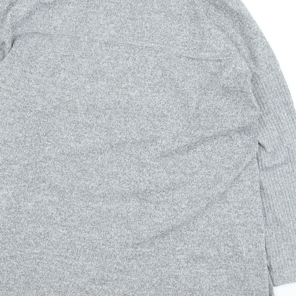 Marks & Spencer Womens Grey High Neck Polyester Pullover Jumper Size 14