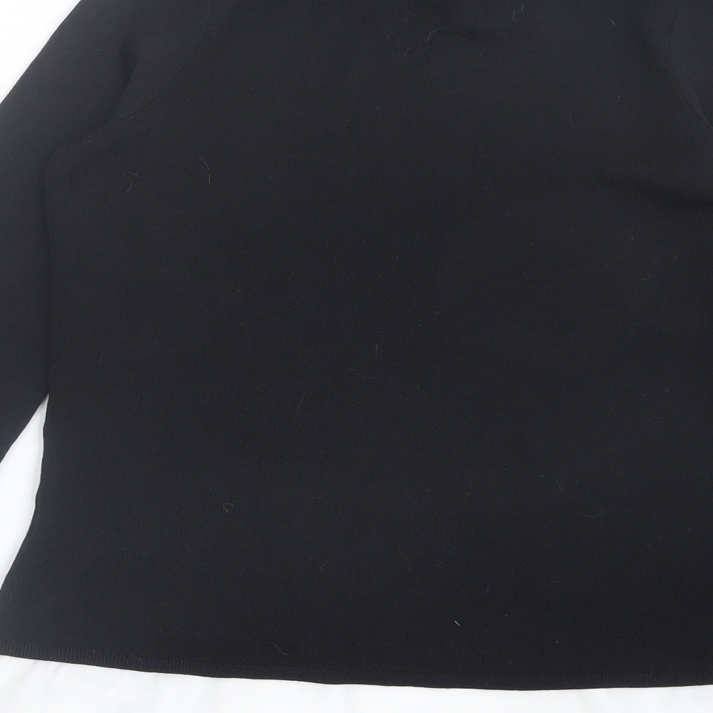 Linea Womens Black Crew Neck Viscose Pullover Jumper Size 10