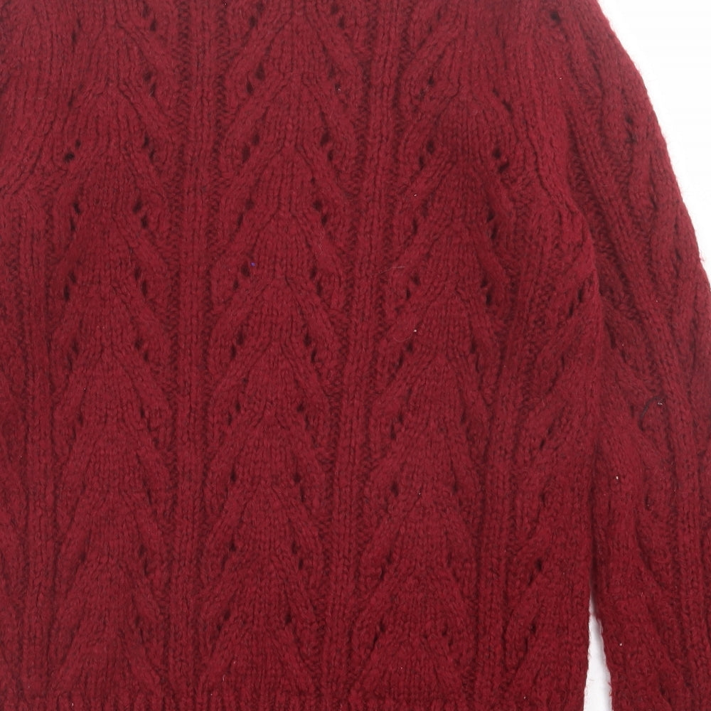 Matalan Womens Red Crew Neck Polyester Pullover Jumper Size S