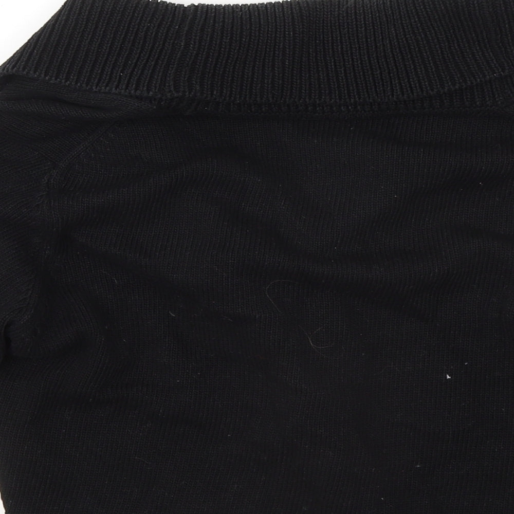 Precis Womens Black V-Neck Cotton Cardigan Jumper Size M