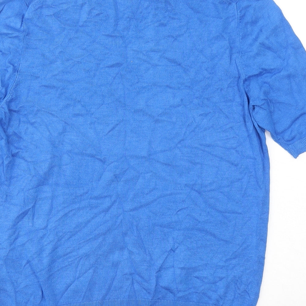 Marks & Spencer Womens Blue Round Neck Viscose Pullover Jumper Size 12