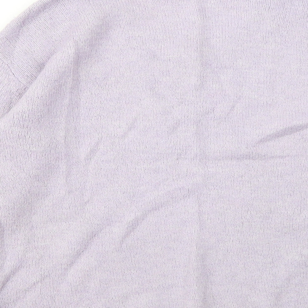 H&M Womens Purple Round Neck Acrylic Pullover Jumper Size S