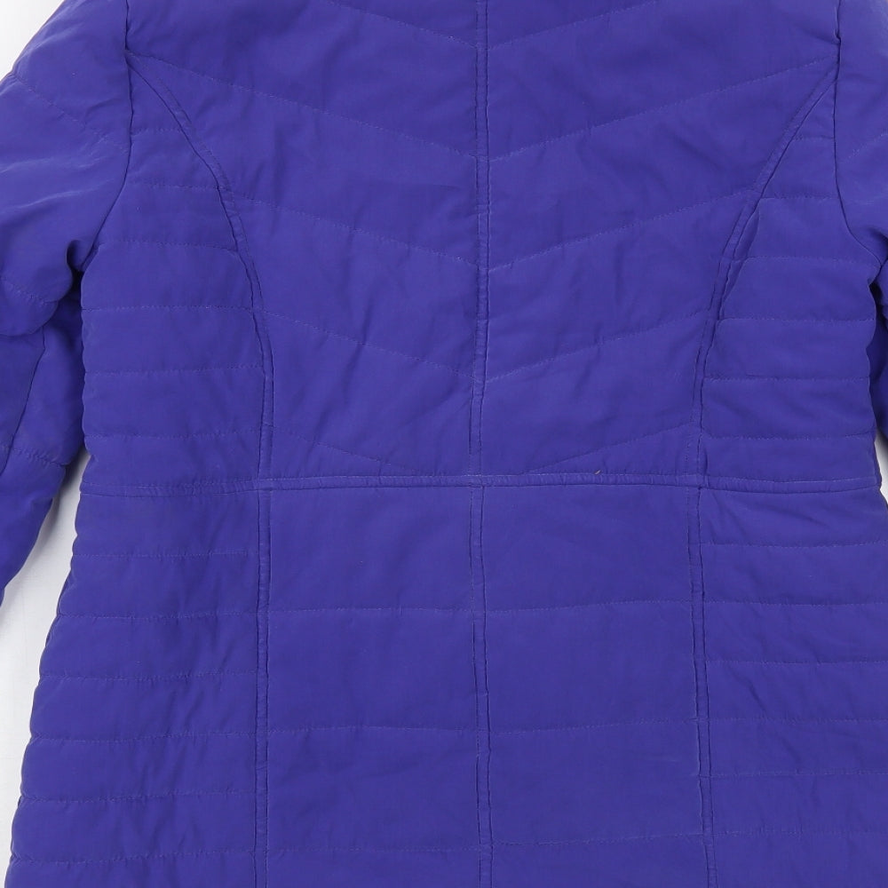 Bonmarché Womens Purple Quilted Jacket Size 10 Zip