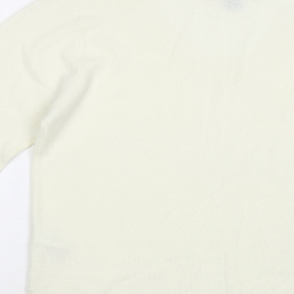 Atmosphere Womens Ivory V-Neck Acrylic Pullover Jumper Size 12