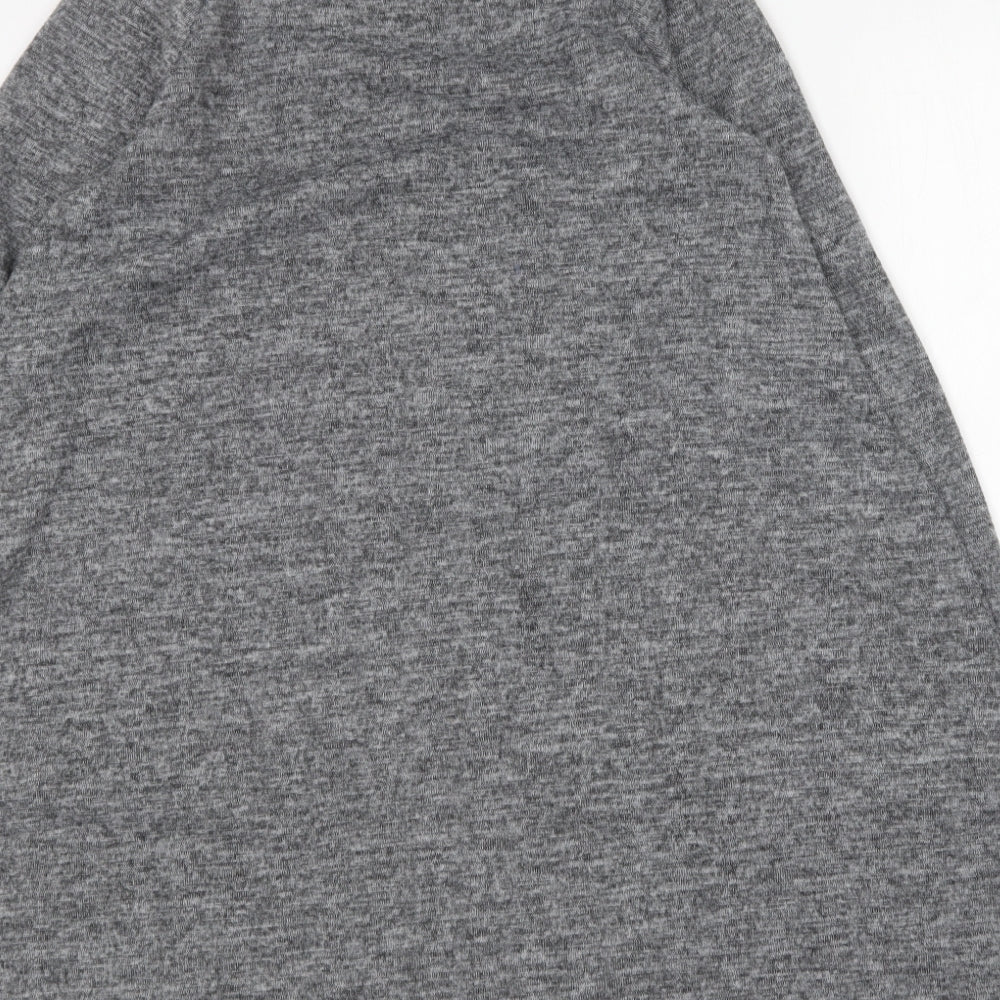 New Look Womens Grey Polyester Jumper Dress Size 8 Round Neck