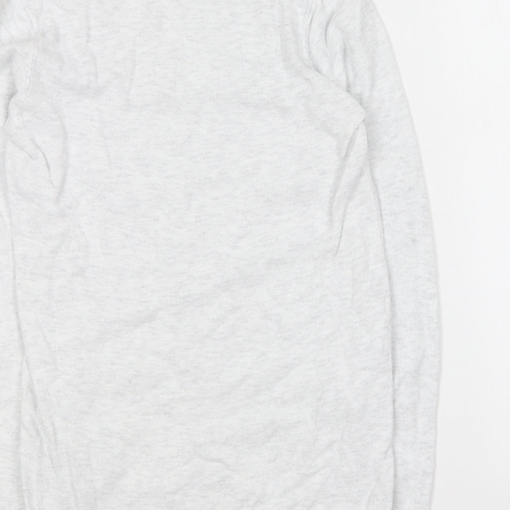 Zara Womens Grey Round Neck Cotton Pullover Jumper Size S