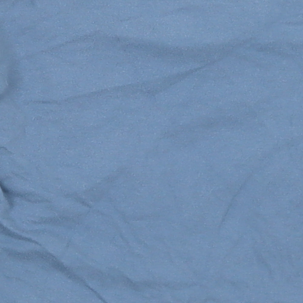 Next Boys Blue Cotton Basic T-Shirt Size 12-18 Months Round Neck