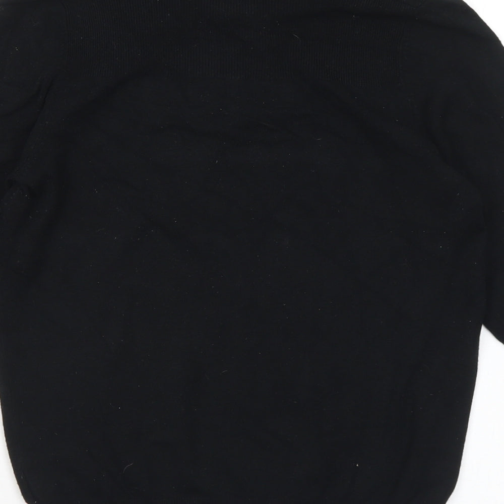 Marks & Spencer Womens Black Collared Polyester Pullover Jumper Size 10
