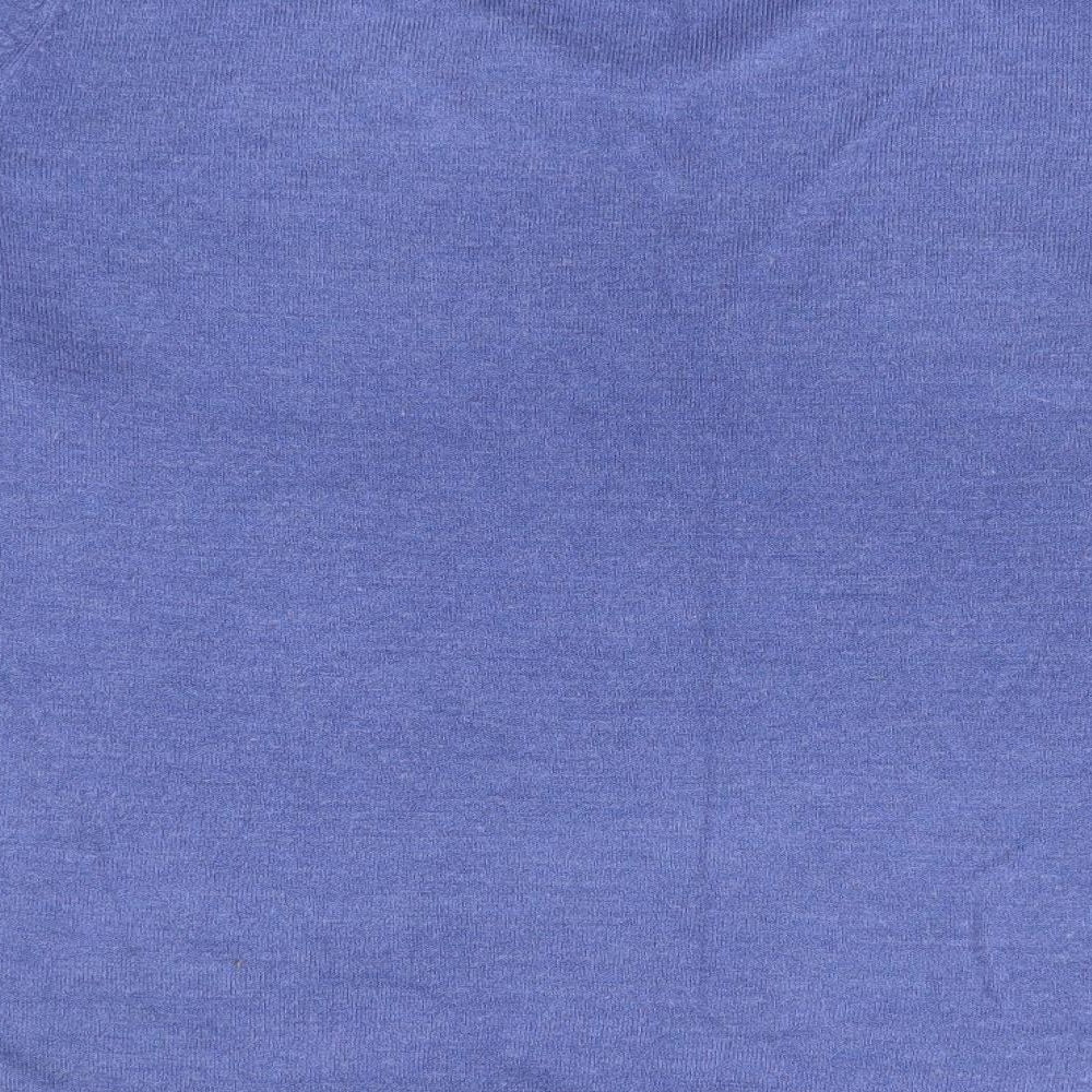 Bonmarché Womens Blue V-Neck Acrylic Pullover Jumper Size M