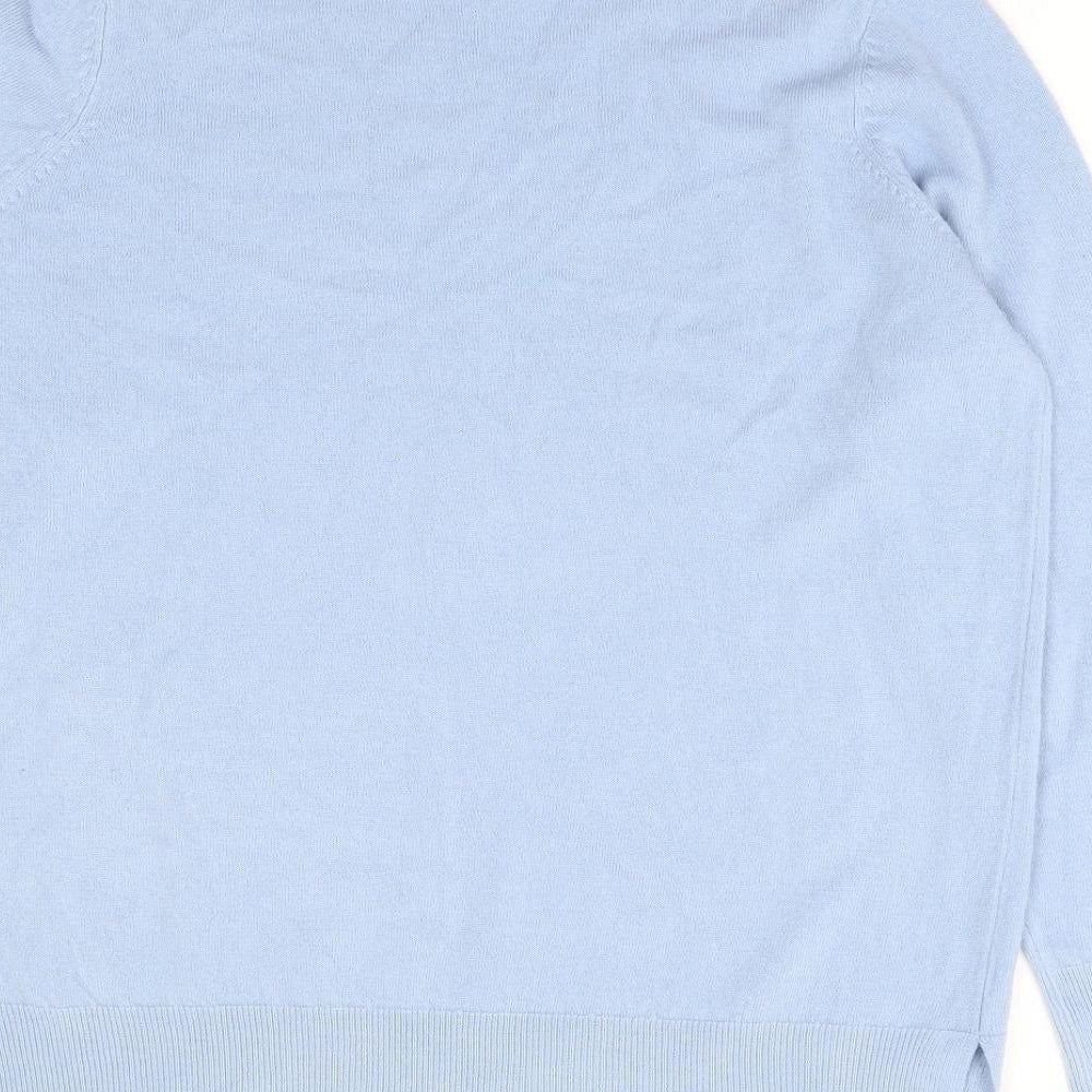 M&Co Womens Blue High Neck Acrylic Pullover Jumper Size 10