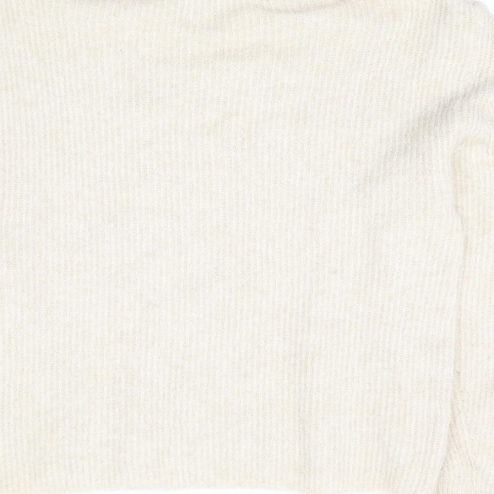 Topshop Womens Beige Roll Neck Polyester Pullover Jumper Size M