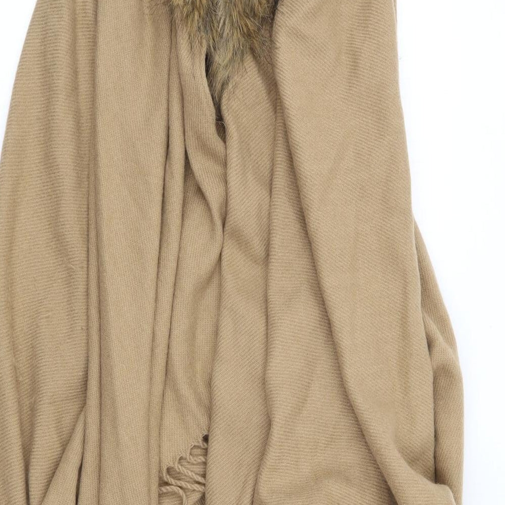 Preworn Womens Brown V-Neck Acrylic Cape Jumper One Size