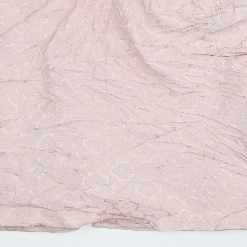 Canvas Womens Pink Geometric Jacket Blazer Size 14