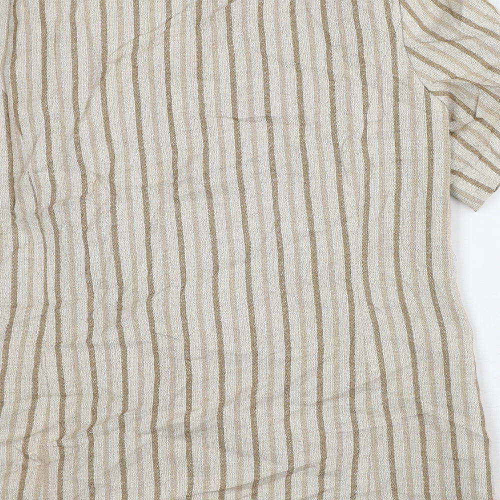 Bonmarché Womens Beige Striped Jacket Blazer Size 12