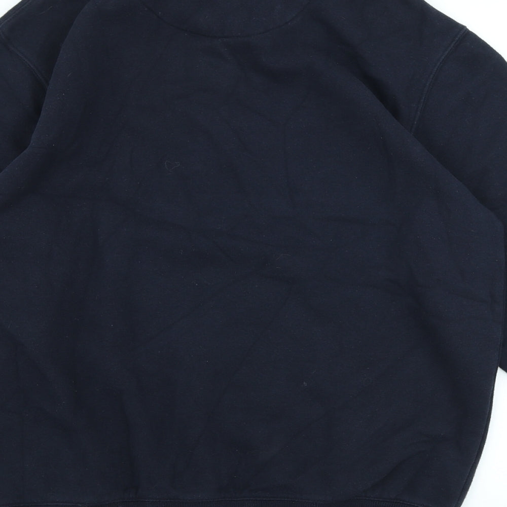 Easy Mens Blue Cotton Pullover Sweatshirt Size M