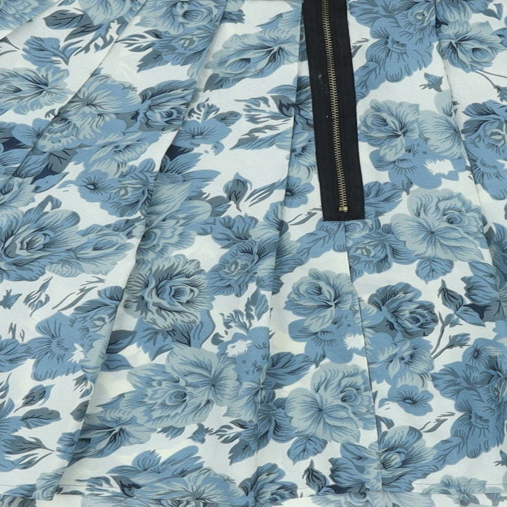 Topshop Womens Multicoloured Floral Polyester Pleated Skirt Size 6