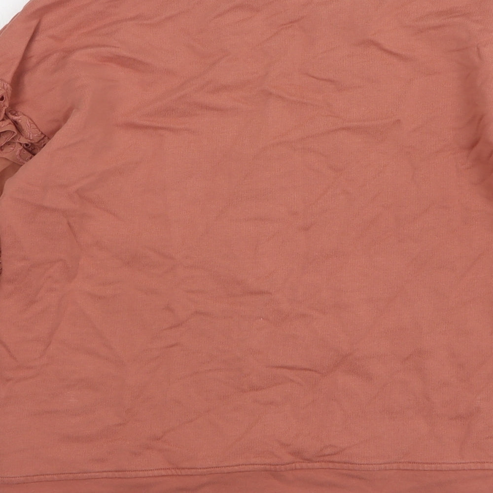 NEXT Womens Pink Round Neck Cotton Pullover Jumper Size S