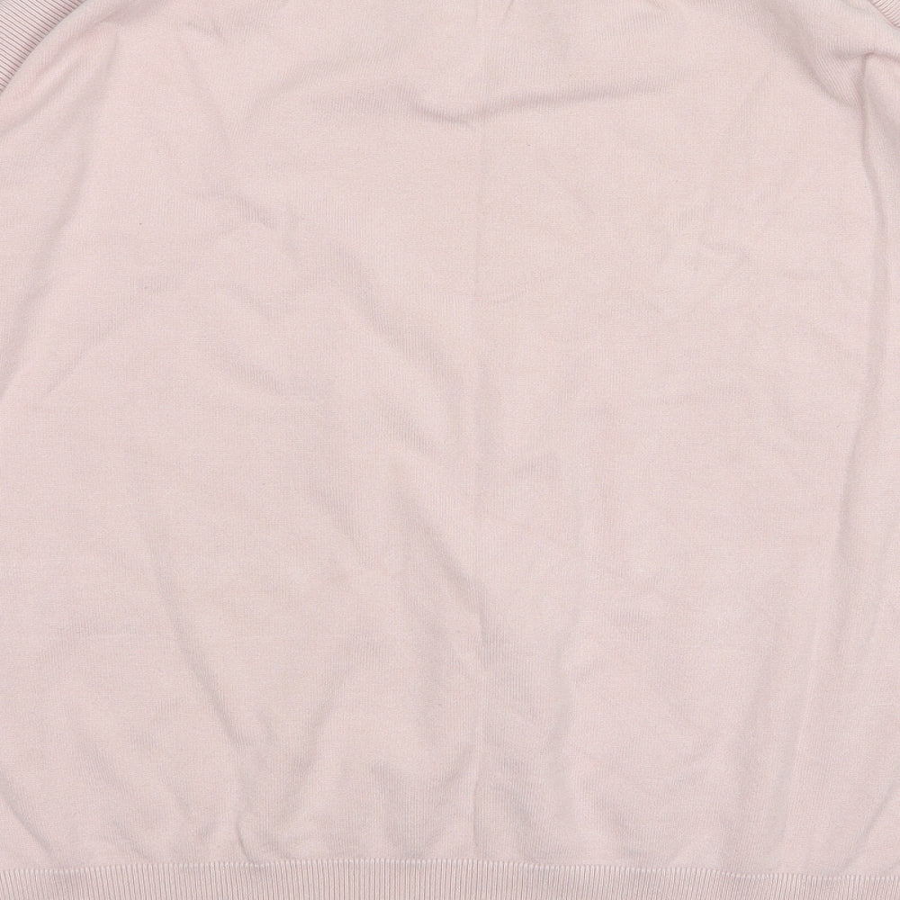 Monsoon Womens Pink Round Neck Viscose Pullover Jumper Size L