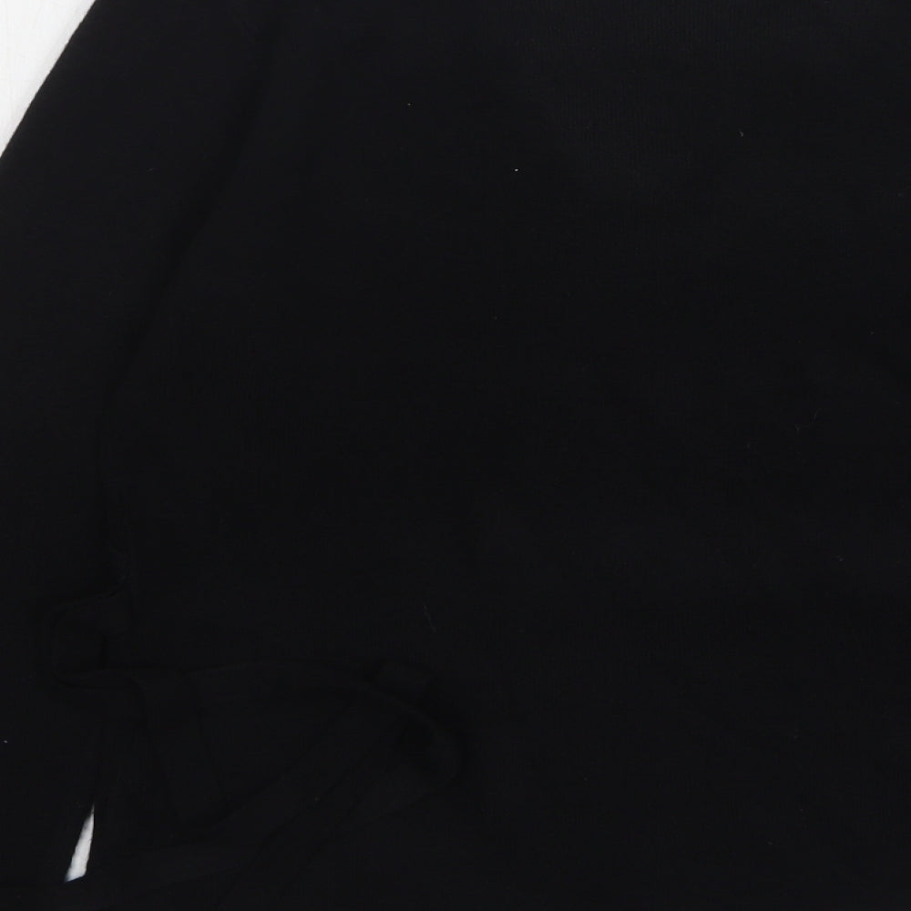 Ellie Louise Womens Black V-Neck Acrylic Pullover Jumper Size L
