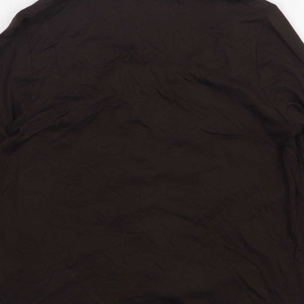 Marks & Spencer Womens Brown Round Neck Viscose Cardigan Jumper Size 12