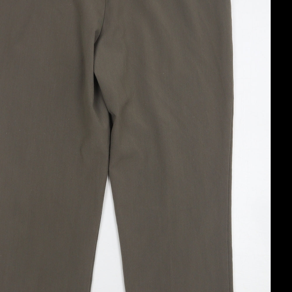 Mia Moda Womens Green Polyester Trousers Size 14 L26 in Regular
