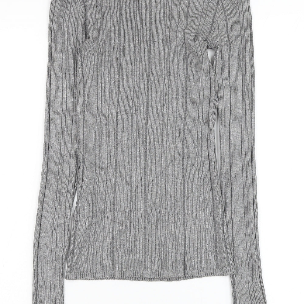 Atmosphere Womens Grey Round Neck Viscose Pullover Jumper Size 8