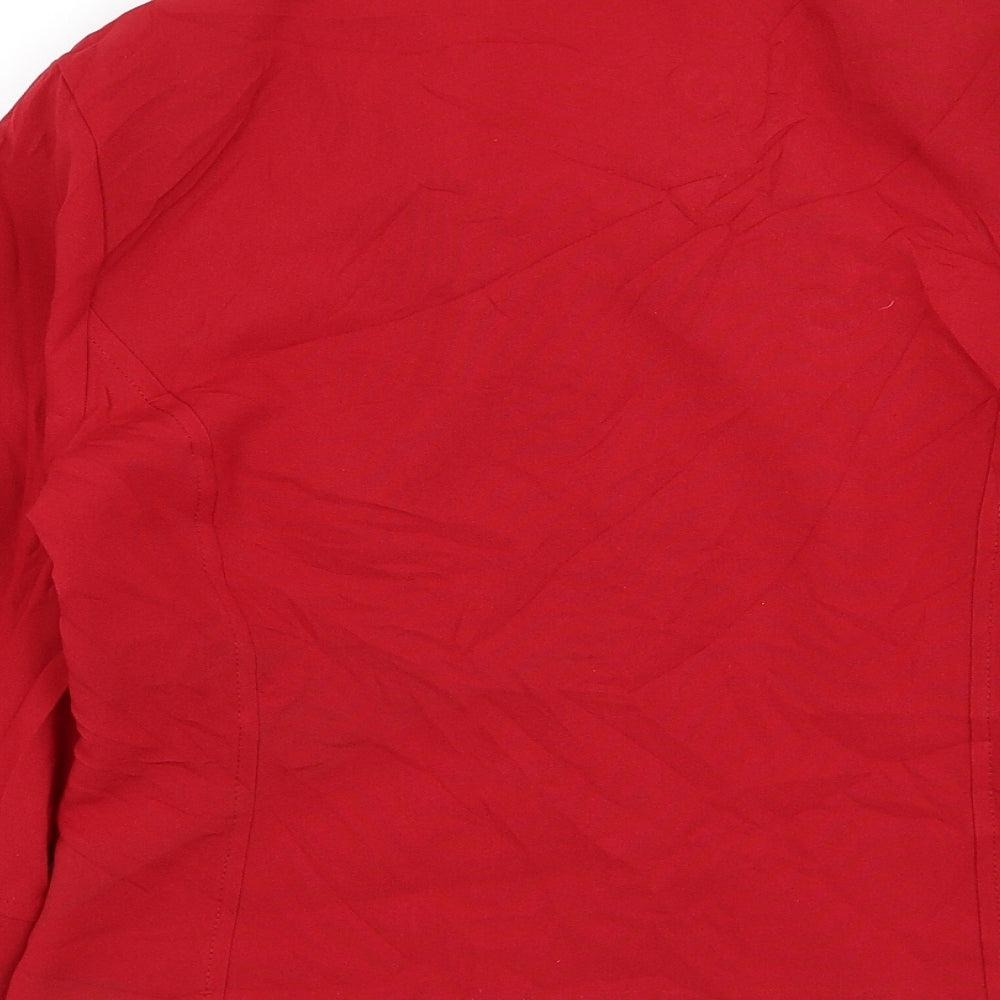 Contempo Womens Red Jacket Blazer Size 10 Button