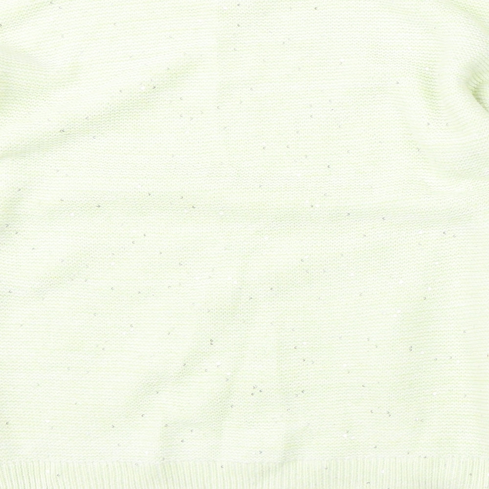 NEXT Womens Yellow V-Neck Cotton Pullover Jumper Size M
