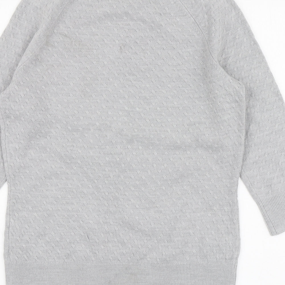 Per Una Womens Grey Round Neck Acrylic Pullover Jumper Size 10