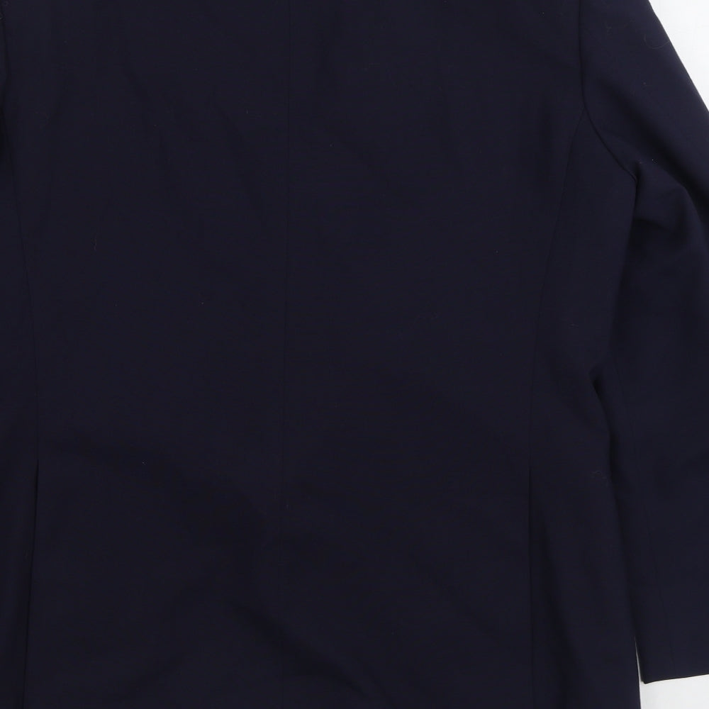 Preworn Mens Blue Polyester Jacket Suit Jacket Size 44